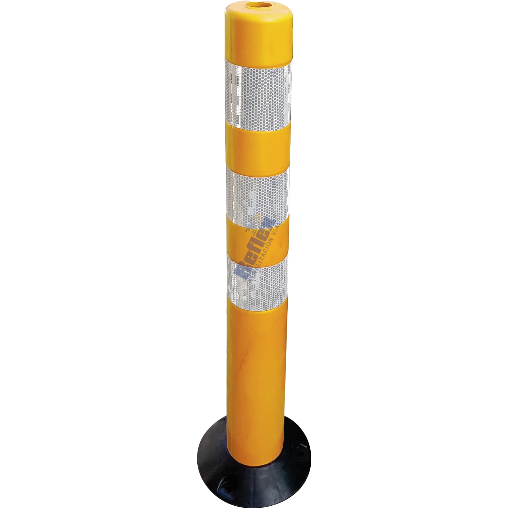 Hito Delineador Tubular De 80cm Con Base Negra