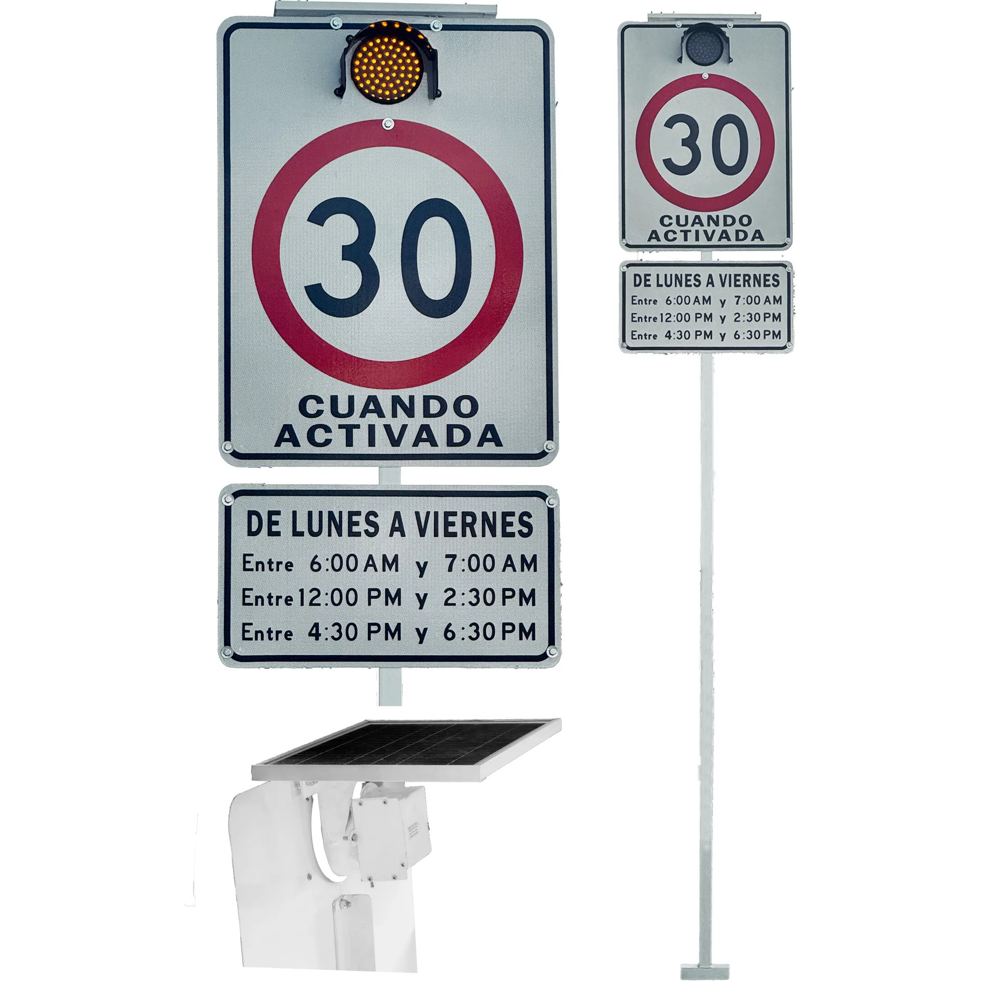 Señal Escolar SR-30-A | Señalización Luminosa Solar | Reflex Señal escolar luminosa SR-30-A con panel sola…