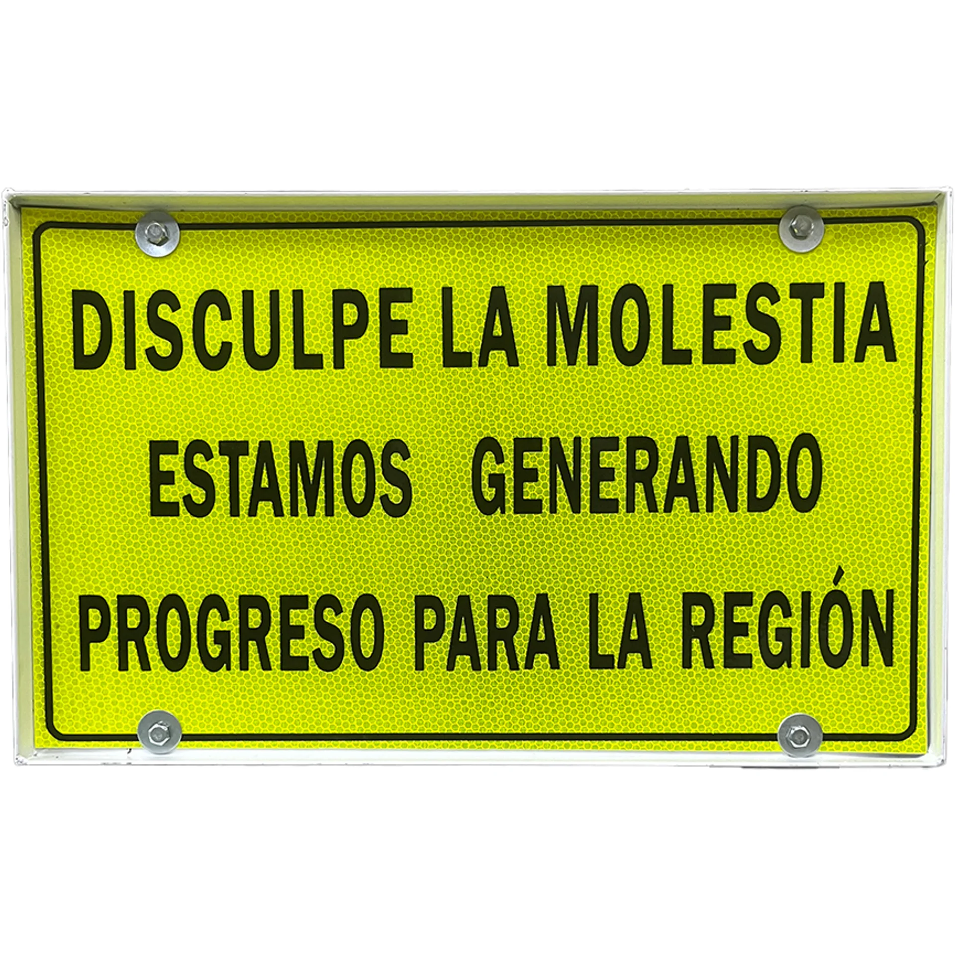 Aviso Generando Progreso Para La Region Aviso reflectivo grado diamante amarrillo limón