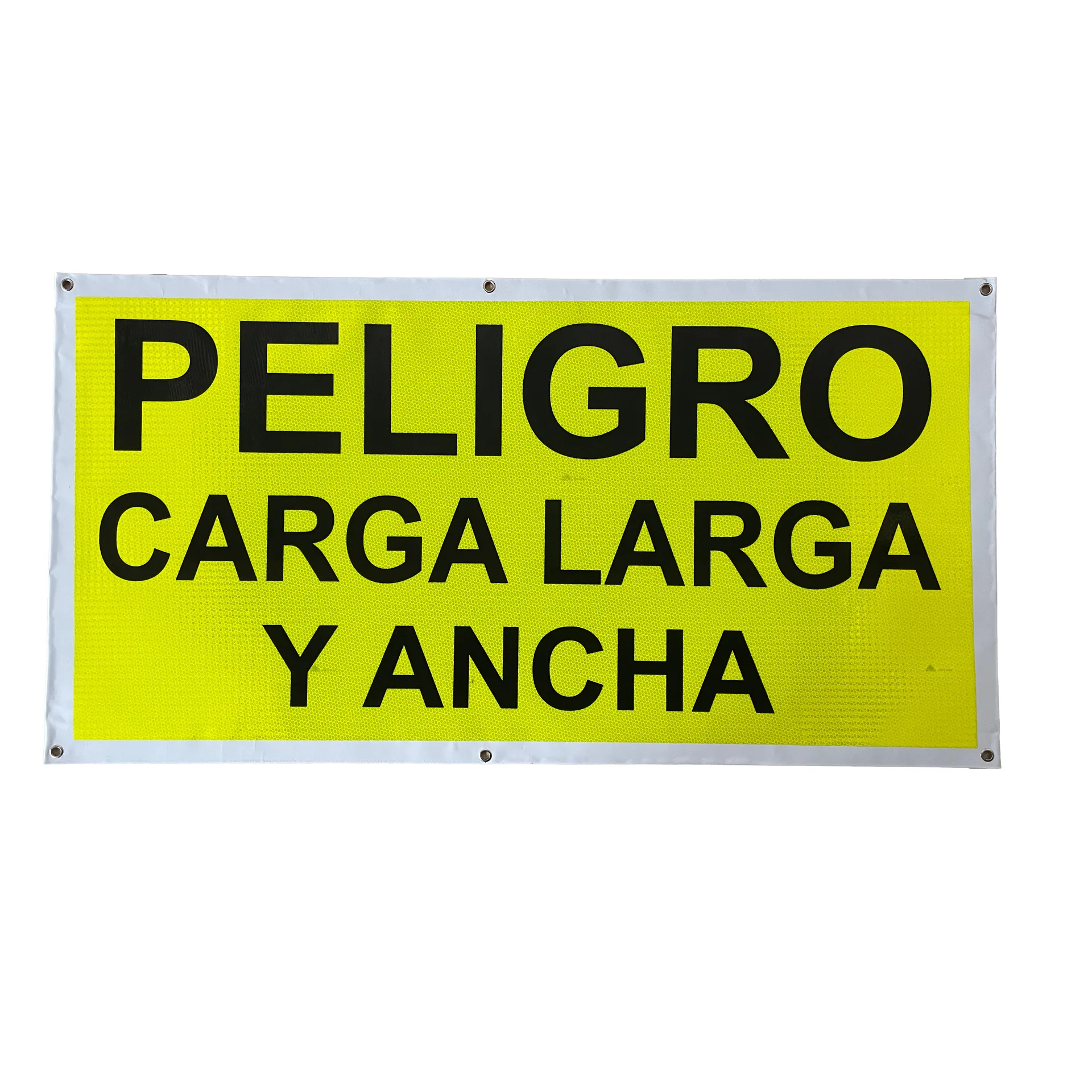 Aviso flexible en lona 100x60cm - Peligro carga larga y ancha Se utiliza para señalar y advertir a otros co…